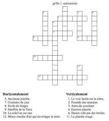 Des définitions sont données pour toutes les lignes (mots horizontaux) et toutes les colonnes (mots écrits verticalement) de la grille : Mots Croises