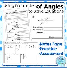 Using Angle Properties To Solve Equations Notes And Practice Equations Equations Notes Teaching Geometry