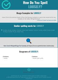 Correct Spelling For Loosely Infographic Spellchecker Net