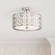 Searching for new choices is one of the exciting activities but it can be also exhausted when interior architectural lighting fixtures nolettershome via nolettershome.blogspot.com. Possini Euro Design Modern Ceiling Light Semi Flush Mount Fixture Brushed Nickel 16 Wide Crystal Organza Drum For Bedroom Kitchen Walmart Com Walmart Com