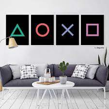 Impression Gaming Geek Wall Art Controleur Manette De Jeu Geek Home Decor Game Room Decor Playstation Room
