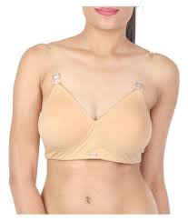 trylo cotton lycra t shirt bra beige