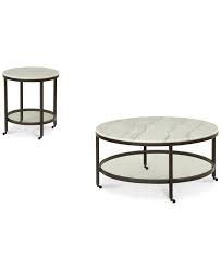 Furniture Stratus Round 2 Pc Set Coffee End Table Created For Macy S Reviews Furniture Macy S Coffee Table Furniture Marble Round Coffee Table