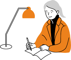 イラスト無料｜勉強をする女性のイラスト シンプルタッチ | イラストダウンロード