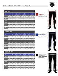 Descente Size Chart