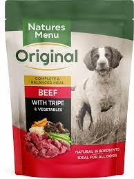 Beef With Tripe Natural Dog Food Natures Menu Dog Pouches