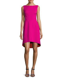Ph15 Sleeveless Colorblock Ponte Cocktail Dress Fuchsia Orange Dresses Pink A Line Dress Fuchsia Dress