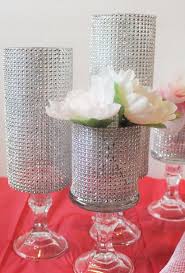 Wedding Centerpieces Rhinestone Crystal Table Decor Glass Vase Etsy In 2020 Glass Wedding Centerpieces Tall Candle Holders Wedding Candle Holders Wedding