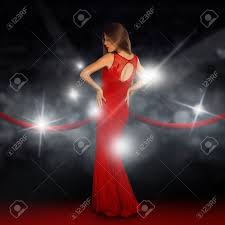 Fashionable couple on red carpet with paparazzi`s hands taking photoes with phones. Sexual Young Lady On Red Carpet Is Posing In Paparazzi Flashes Stock Photo Picture And Royalty Free Image Image 55865469
