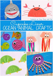 Ocean Animal Cupcake Liner Crafts Ocean Animal Crafts Animal Crafts For Kids Cupcake Liner Crafts