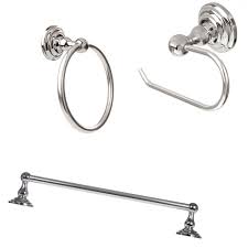 Arista Cascade Collection 3 Piece Bathroom Hardware Kit In Chrome 1901 3set Ch The Home Depot Bathroom Hardware Bathroom Accessory Set Bathroom Accessories
