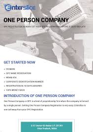 What Is One Person Company Registration In India Person Company Sole Proprietorship