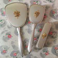 Tortoise hair in collectible combs & brushes. Vintage Vanity Set Vintage Hand Mirror Vintage Hairbrush Etsy Vintage Hand Mirror Hand Mirror Antique Vanity Set