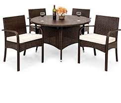 Summer is the perfect time to eat outdoors with a new outdoor dining set and an umbrella. Hindoro 4 Seater Outdoor Furniture Sets With Table 4 1 Chair Set For H