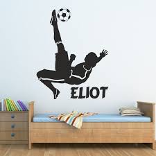 Football Wall Stickers Kids Bedroom Boys Footballer Sticker Personalised Vinyl Boys Football Bedroom Boys Bedrooms Football Wall Art