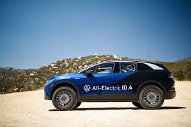 On the outside, clean aerodynamic lines make for a striking presence on the road. The Volkswagen Id 4 Is The First Production Ev To Sling Baja Dirt At The Mexican 1000
