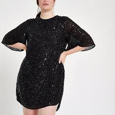 River Island Sequin Swing Dress Sequin Swing Dress Plus Size Cocktail Dresses Plus Size Black Dresses