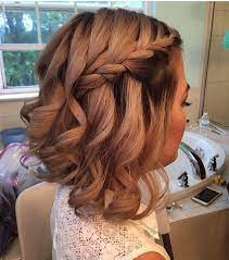 Bridesmaid Short Hairstyle Braid Wedding Prom Short Wedding Hair Hair Styles Long Hair Styles