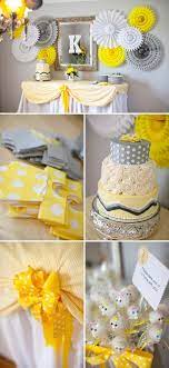 Un Baby Shower En Tonos De Amarillo Y Gris Precioso A Baby Shower In Grey And Yellow Lovely Baby Shower Baby Shower Tortas Pasteles De Baby Showe