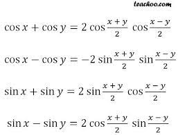 A/sin(a) = b/sin(b) = c/sin(c) (law of sines). Sum Identities Sum To Product Identities Cos X Cos Y Formula