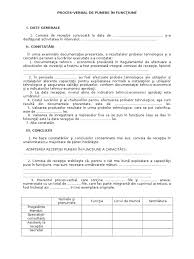 Mijloacele fixe scoase din functiune sau bunurile materiale declasate │. Proces Verbal De Punere In Functiune
