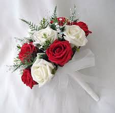 Free shipping on orders over $25 shipped by amazon. Artificial Wedding Flowers Ivory Red Rose Brides Bouquet Posy Accessories Weddings Valresa Com