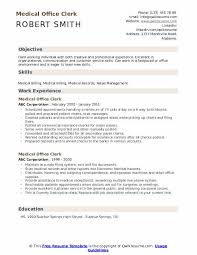 Best resume templates for 2021. Medical Office Clerk Resume Samples Qwikresume