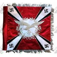 Photo, print, drawing [nazi party rally in nuremburg, 1933?: Hand Embroidered Flag Deutschland Erwache Banner War Militaria