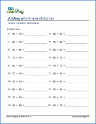 After you complete this section you are expecting to remember that a full tile is equal to one hundred, a row is equal to ten, and. Grade 1 Addition Worksheets Free Printable K5 Learning