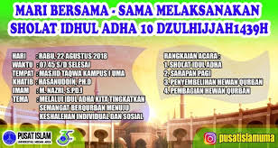 Waktu pelaksanaannya adalah mulai sejak matahari terbit sampai condong kebarat. Mari Sholat Idul Adha Di Masjid Taqwa Universitas Medan Area Bkm At Taqwa Uma