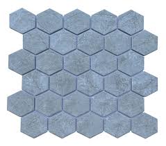 Giá 475.000 vnđ/m2, Gạch lục giác vân đá xám hạt trung Mosaic P59M23, 48 x  56 x 6 mm