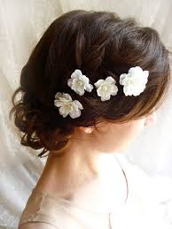 White Flower Hair Pins Fallen Stars Wedding Hair Clips Bridal Bridesmaid Accessories 2 Flower Hair Pins Wedding Flower Hair Pin Bridal Hair Accessories