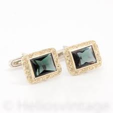 Vintage Silver Gemstone Cuff Links Green Spinel Cuff Links Mens Jewelry Wedding Cuff Links Groom Cuff Links High Quality Solid Silver Spinel Jewelry Gemstones Cufflinks Wedding