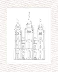 Printable Salt Lake City Lds Temple Coloring Page Pdf Digital File Lds Coloring Pages Salt Lake City Temple