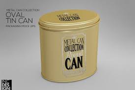 Oval Tin Can Packaging Mockup Packaging Mockup Tin Can Canning
