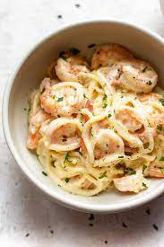 Tender shrimp tossed in a parmesan garlic cream sauce with fresh spinach. Creamy Lemon Shrimp Pasta Salt Lavender