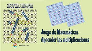 Ejercicios de matematicas para primaria y secundaria. Multiplicaciones Juego De Matematicas Serpientes Y Escaleras