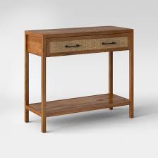 Warwick Wood Rattan Brown Console Table Threshold Wood Rattan Console Table Rattan