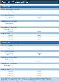 Download A Free Website Password List Template For Microsoft Excel To Conveniently And Securely St List Template Project Management Templates Excel Templates