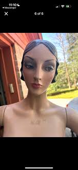 Czechoslovak mannequin in 1954 from the period catalog Promotion. At that  time, mannequins were made in our country with tailor-made suede shoes.  Mannequin has real hair and glass eyes