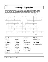 Thanksgiving crossword trivia puzzle this simple downloadable crossword puzzle worksheet is suitable this thanksgiving fill in puzzle is good for all but the youngest members of the family. Thanksgiving Fill The Blanks Puzzle Learn With Puzzles
