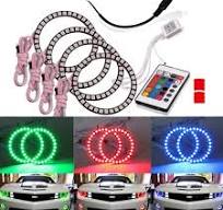 AkiHalo 4pcs LED RGB Angel Eyes Halo Rings Light Kit for Car ...