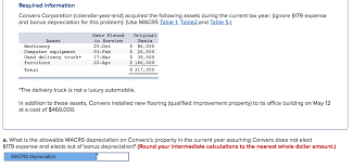 Solved Required Informatio Convers Corporation Calendar Chegg Com