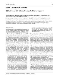 Pdf Guidance On Good Cell Culture Practice A Report Of The Second Ecvam Task Force On Good Cell Culture Practice