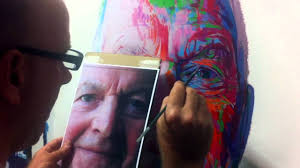 Portrait Painter Stephen Bennett in Action at his Tamaqua, Pennsylvania  studio