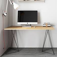 Industrial desk black frame smoked oak effect top. Flow Desk Oak Black Collectic Home