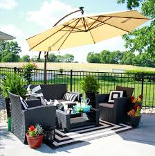 Black And White Outdoor Umbrella With Stand Midwestern Mama Patio Reveal Midwestern Mama Patio Reveal Black White And Turquoise Make This Patio And Pool Area Clas Patio Outdoor Black Patio Furniture