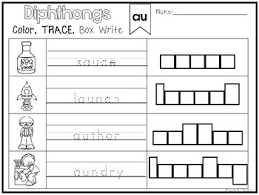 The common core state standards (ccss) for english language arts (ela) provide a framework of educational expectations for for first graders, these standards will help them begin to grasp the basic grammar and style rules for the english language. 20 Diphthongs Color And Writing Worksheets Kindergarten 1st Grade Ela