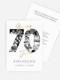 Einladungskarten 70 Geburtstag Fotojahre Einladungen Einladungskarten Gestalten Einladungskarten 70 Geburtstag