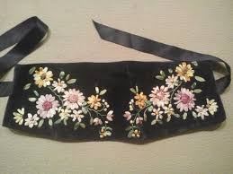 Cinturon Fajin Tela De Terciopelo Con Flores Con Cintas De Raso 40 Sustainable Accessories Fancy Boho